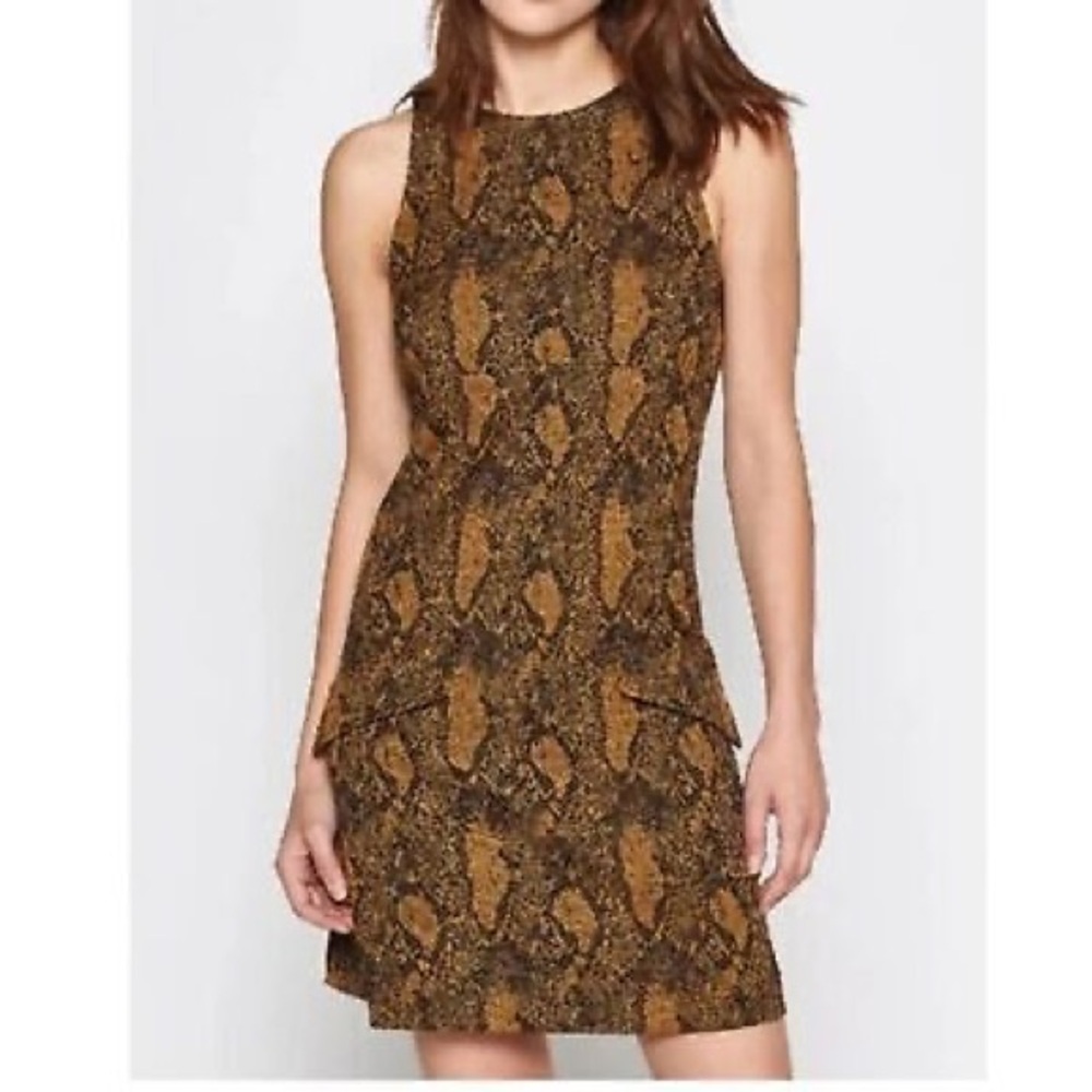 Joie Shift Dress XXS yellow and black animal print, oversized, sleeveless, good - Picture 2 of 8